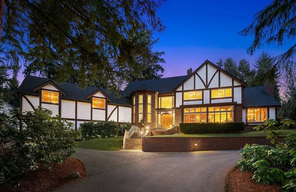 Magnificent Tudor-Style Estate in Bellevue, WA with Stunning Architecture Features, and Quality Craftsmanship Listed at $4.2M