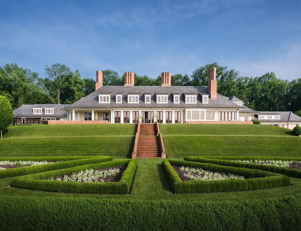 0 Meetinghouse Road, New Hope, Pennsylvania. Meticulously crafted by renowned professionals, this extraordinary estate is nestled in a coveted location off one of Bucks County's most desirable roads. Spanning 44 acres of serene privacy, the residence embodies timeless elegance and meticulous attention to detail. Designed by acclaimed architect Allan Greenberg and featuring the impeccable landscape work of Barbara Paca, this bespoke home seamlessly blends classical elements with modern sophistication.
