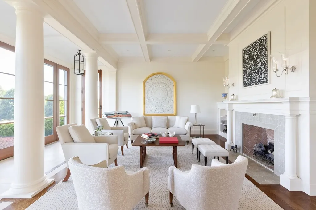 0 Meetinghouse Road, New Hope, Pennsylvania. Meticulously crafted by renowned professionals, this extraordinary estate is nestled in a coveted location off one of Bucks County's most desirable roads. Spanning 44 acres of serene privacy, the residence embodies timeless elegance and meticulous attention to detail. Designed by acclaimed architect Allan Greenberg and featuring the impeccable landscape work of Barbara Paca, this bespoke home seamlessly blends classical elements with modern sophistication.