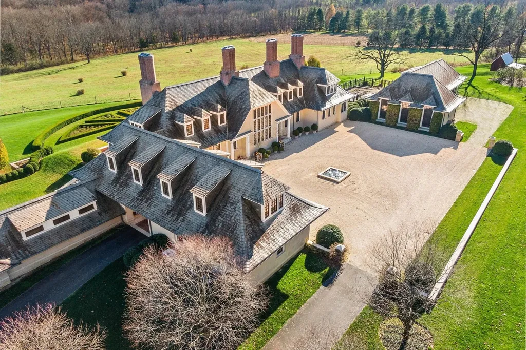0 Meetinghouse Road, New Hope, Pennsylvania. Meticulously crafted by renowned professionals, this extraordinary estate is nestled in a coveted location off one of Bucks County's most desirable roads. Spanning 44 acres of serene privacy, the residence embodies timeless elegance and meticulous attention to detail. Designed by acclaimed architect Allan Greenberg and featuring the impeccable landscape work of Barbara Paca, this bespoke home seamlessly blends classical elements with modern sophistication.