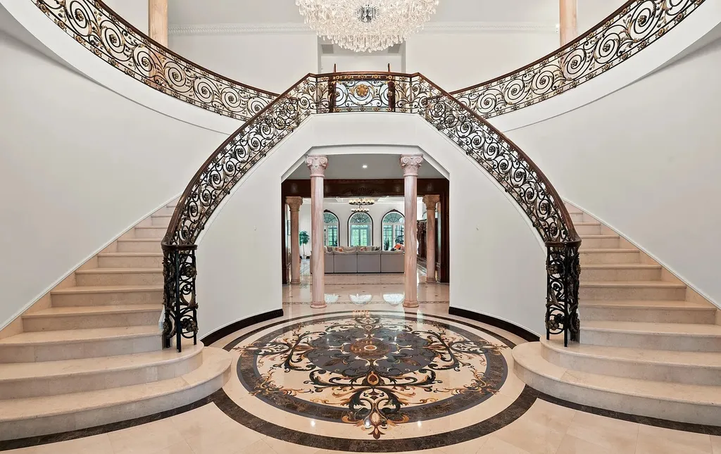 1284 Eagle Road Home in New Hope, Pennsylvania. Prepare to be mesmerized by this extraordinary palatial estate home nestled in the highly sought-after Upper Makefield area of Bucks County. Poised on 11+ acres and seamlessly integrated into the hillside of Jericho Mountain, this remarkable residence spans over 19,000 square feet, offering a level of detail and amenities that are truly unparalleled. A stunning example of French European architecture, this one-of-a-kind mansion boasts a myriad of exquisite features and finishes that will leave you in awe.