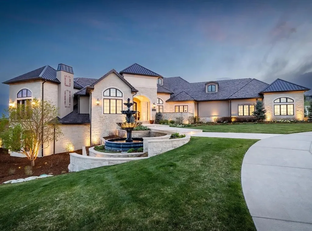 15490 Mountain View Circle Home in Broomfield, Colorado. Discover a one-of-a-kind contemporary custom home nestled on 2.34 acres, offering breathtaking mountain views and sleek designer elements. This thoughtfully designed lifestyle compound boasts unrivaled exclusivity, featuring a garage for 10 cars, a year-round saltwater pool, an outdoor kitchen, a finished basement with a shooting range and golf simulator, and much more. With impeccable construction and attention to detail, this turnkey home offers the epitome of luxurious living.