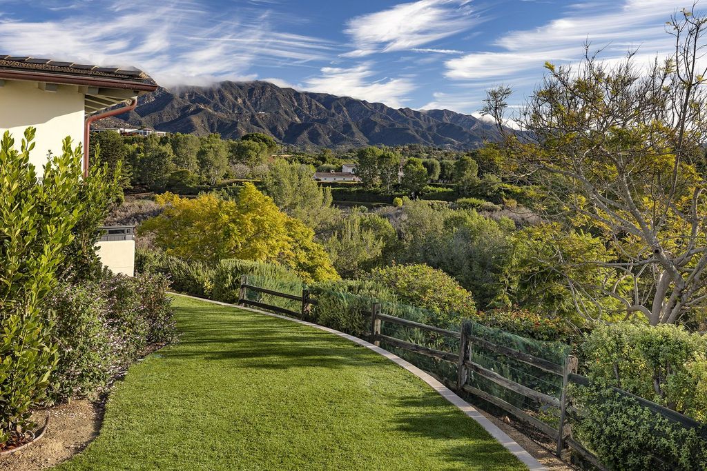 2170 Ortega Ranch Lane Home in Santa Barbara, California. Unwind in the lap of luxury at this newly renovated, single-level estate boasting breathtaking panoramic views that stretch across the horizon. Step inside to discover a world of elegance, where gracious rooms and covered terraces seamlessly connect with the awe-inspiring vistas. Designed for both entertainment and relaxation, this extraordinary home offers a harmonious blend of public and private spaces.
