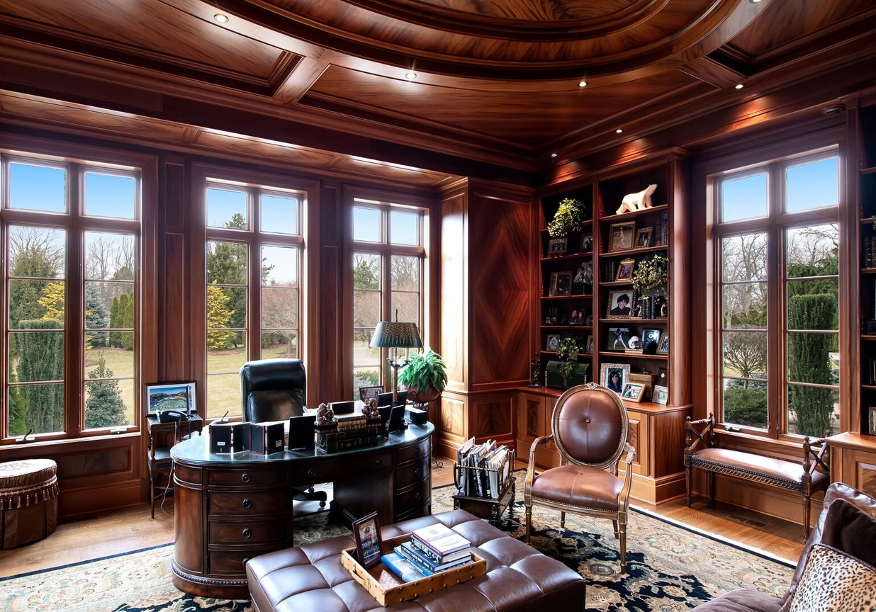 4 Stone Tower Drive Home in Alpine, New Jersey. Discover the epitome of luxury living at the majestic Alpine estate, one of the finest homes in Northern Bergen County. Set on 4 gated manicured acres in Rio Vista, this impeccably designed manor by James Paragono showcases architectural excellence and meticulous craftsmanship. With 22,782 square feet of opulent living space spread across 4 levels, this estate boasts 12' ceilings, luxurious amenities, and breathtaking features, including a pool, cabana, tennis court, guest house, and putting green. The residence offers garage parking for 8 cars, an elevator servicing all floors, 25 rooms, a new Salerno kitchen, 8 bedrooms, 9 full and 3 half baths, bowling alleys, a home theater, a commercial generator, and state-of-the-art high-efficiency furnaces.