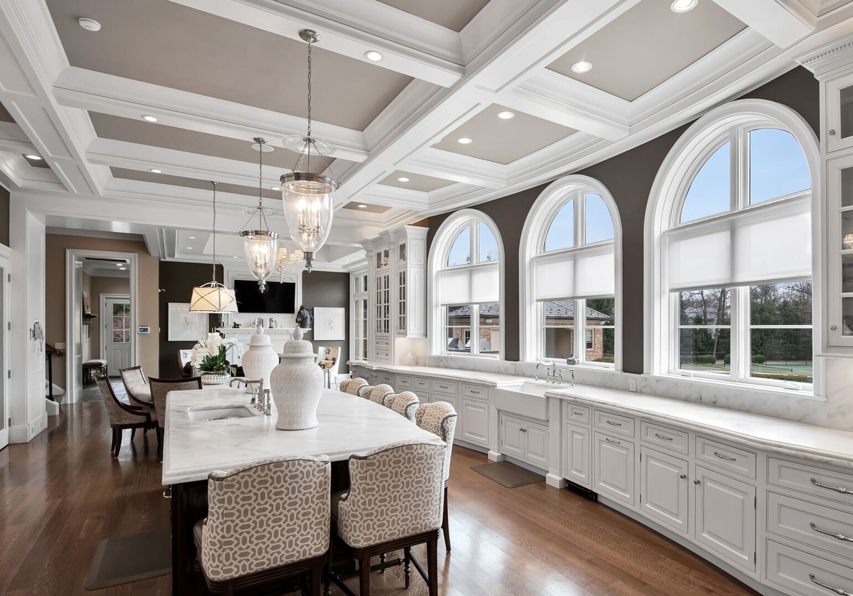 4 Stone Tower Drive Home in Alpine, New Jersey. Discover the epitome of luxury living at the majestic Alpine estate, one of the finest homes in Northern Bergen County. Set on 4 gated manicured acres in Rio Vista, this impeccably designed manor by James Paragono showcases architectural excellence and meticulous craftsmanship. With 22,782 square feet of opulent living space spread across 4 levels, this estate boasts 12' ceilings, luxurious amenities, and breathtaking features, including a pool, cabana, tennis court, guest house, and putting green. The residence offers garage parking for 8 cars, an elevator servicing all floors, 25 rooms, a new Salerno kitchen, 8 bedrooms, 9 full and 3 half baths, bowling alleys, a home theater, a commercial generator, and state-of-the-art high-efficiency furnaces.