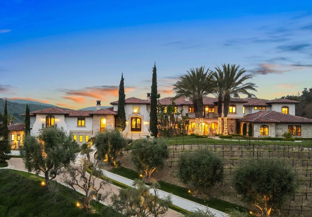 4787 Windhaven Drive Home in Thousand Oaks, California. Windhaven Vineyard Estate is a luxurious Mediterranean palace located in the guard-gated community of Country Club Estates. The estate sits on nearly 5 acres with stunning views of mountains, vineyards, and a golf course. 