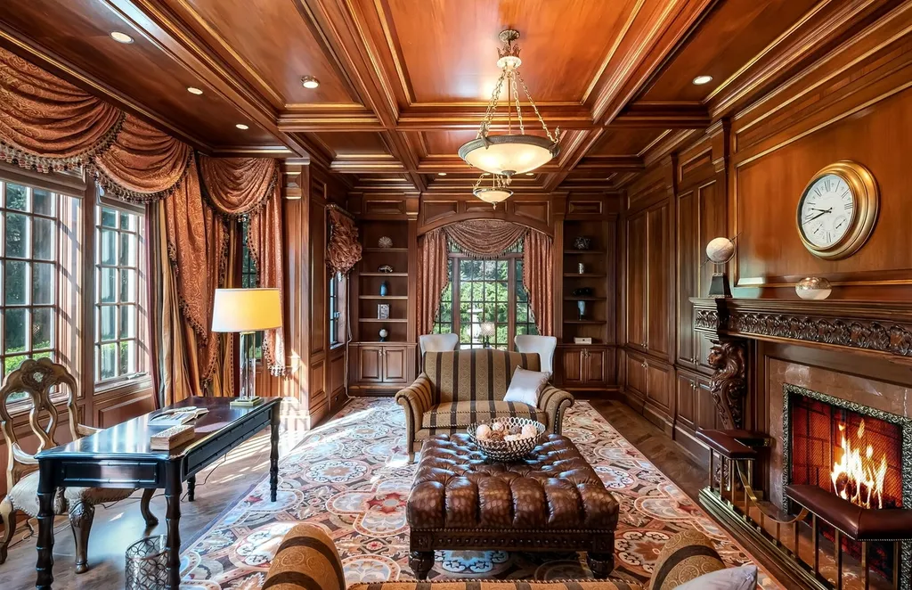 887 Closter Dock Road Home in Alpine, New Jersey. This extraordinary architectural triumph harmoniously blends classic European design with a contemporary touch. Set within an expansive 8-acre property, this magnificent home boasts approximately 35,000 sqft of living space, including the lower level. Prepare to be captivated by the grandeur of the dramatic foyer, generously sized rooms, and an abundance of natural light throughout. With 10 spacious bedroom en suites, 17 bathrooms, a chef's kitchen, formal dining room, family room, and a spectacular great room with a custom bar, every corner of this estate exudes luxury. 