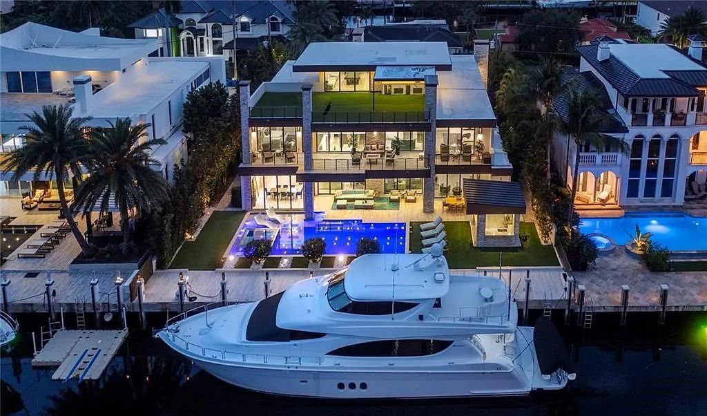 Experience luxury waterfront living at its finest at 2437 Delmar Place, Fort Lauderdale, Florida! This stunning modern estate features 6 bedrooms, 10 bathrooms, and over 7,000 sq ft of living space on an oversized lot with a 12x103 ft concrete dock and privacy gate.