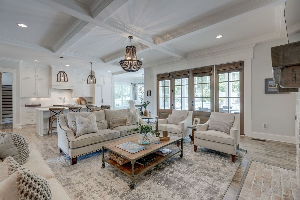 Gorgeous White Custom Farmhouse in Franklin, TN Embraces with its Warm and Welcoming Ambiance, Priced at $3.5M