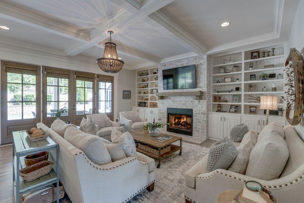 Gorgeous White Custom Farmhouse in Franklin, TN Embraces with its Warm and Welcoming Ambiance, Priced at $3.5M