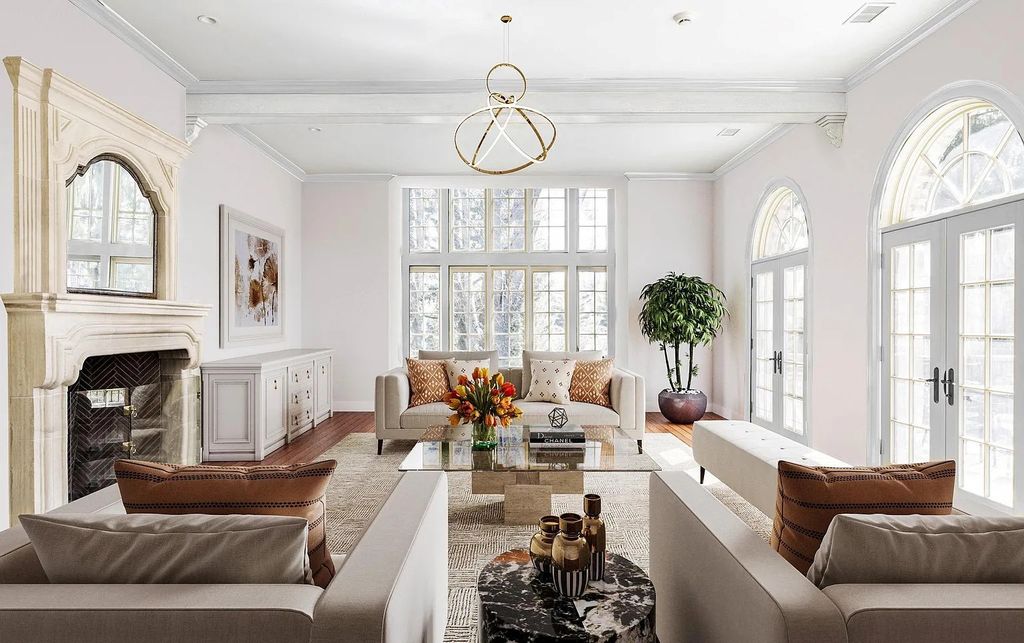 Luxurious $13.9M Property in Gladwyne, PA Surrounded by Serene Greenery and Grand Architecture with Top-Notch Amenities