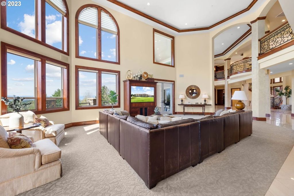 Scenic Private Estate on 5-Acre Gated Property in Ridgefield, WA with Stunning Valley Views for $7.25M