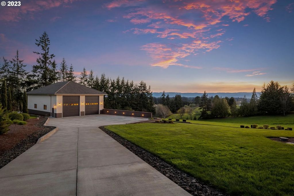 Scenic Private Estate on 5-Acre Gated Property in Ridgefield, WA with Stunning Valley Views for $7.25M