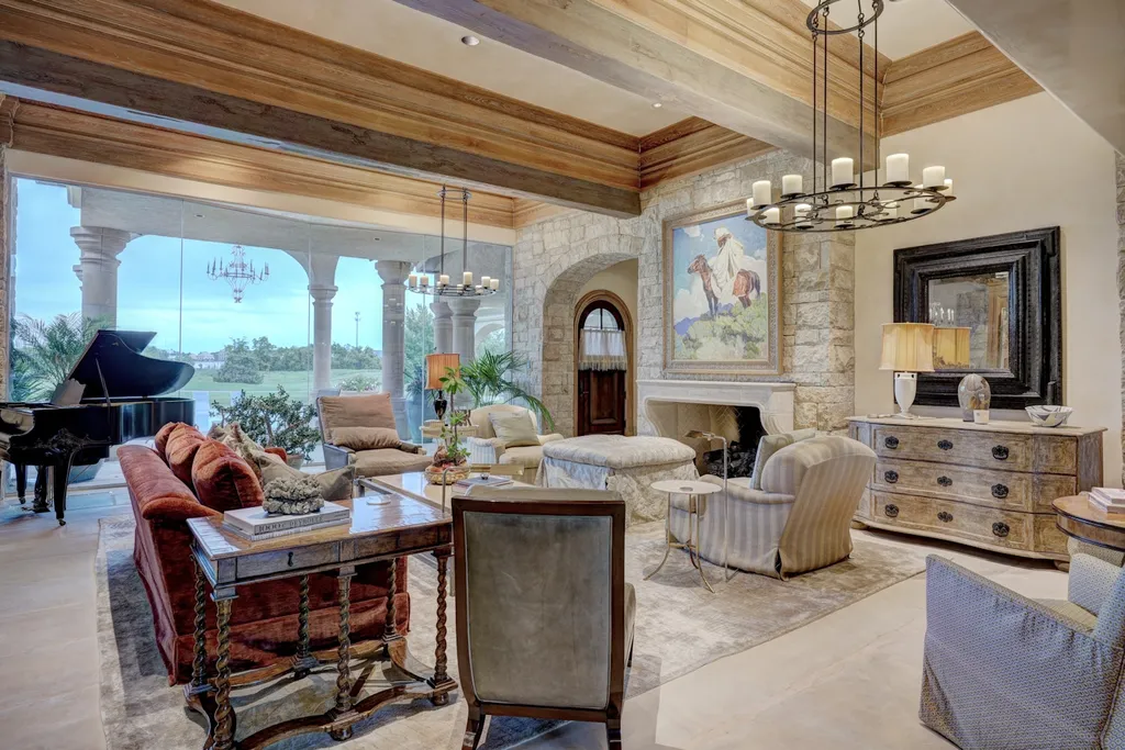 14200 Gaillardia Lane Home in Oklahoma City, Oklahoma. Nestled within the prestigious and privately gated Gaillardia Estates, this extraordinary estate designed by Jim Frazier is a true masterpiece. Situated on 3 private acres, it offers breathtaking panoramic views of holes #3 and #10 on the acclaimed Arthur Hill's Gaillardia Golf Course.