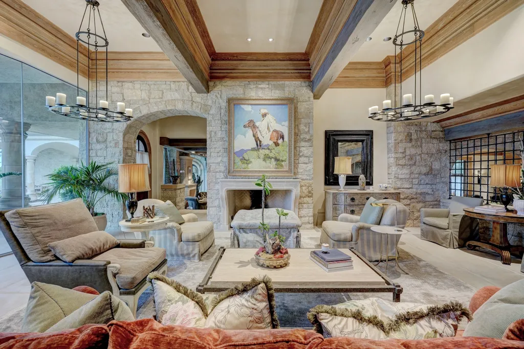 14200 Gaillardia Lane Home in Oklahoma City, Oklahoma. Nestled within the prestigious and privately gated Gaillardia Estates, this extraordinary estate designed by Jim Frazier is a true masterpiece. Situated on 3 private acres, it offers breathtaking panoramic views of holes #3 and #10 on the acclaimed Arthur Hill's Gaillardia Golf Course.