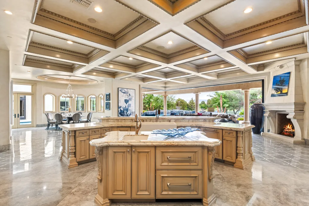 27 Eagles Landing Lane Home in Las Vegas, Nevada. Welcome to the prestigious Southern Highlands Golf Club, where you'll find the iconic Mediterranean estate at 27 Eagles Landing Lane. This custom-designed home offers an unmatched living experience, boasting captivating views of the city, mountains, and golf course. Every detail of this Richard Luke masterpiece has been meticulously crafted, from the architectural iron details to the Turkish marble floors.