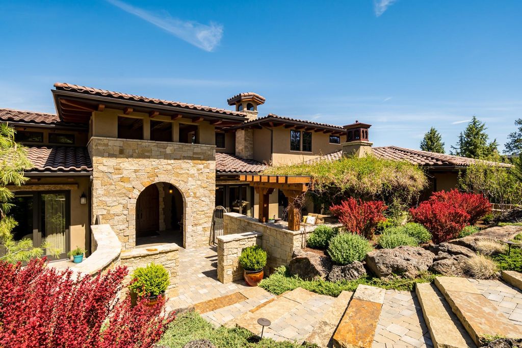 Breathtaking Panoramic Cascade Mountain Views and Rustic Elegance Define this $4.1M Luxurious Custom Home in Bend, OR