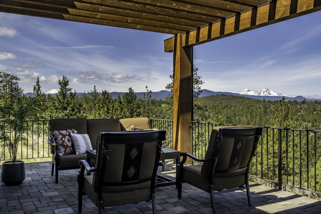 Breathtaking Panoramic Cascade Mountain Views and Rustic Elegance Define this $4.1M Luxurious Custom Home in Bend, OR