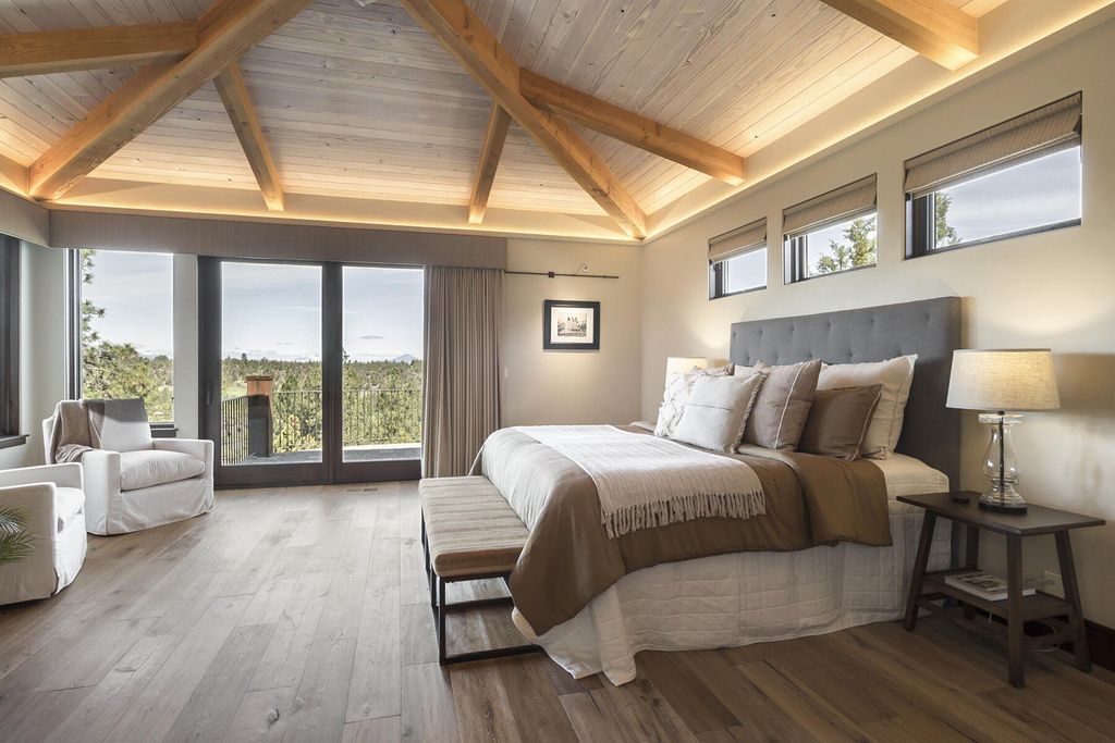 Breathtaking Panoramic Cascade Mountain Views and Rustic Elegance Define this $4.1M Luxurious Custom Home in Bend, OR
