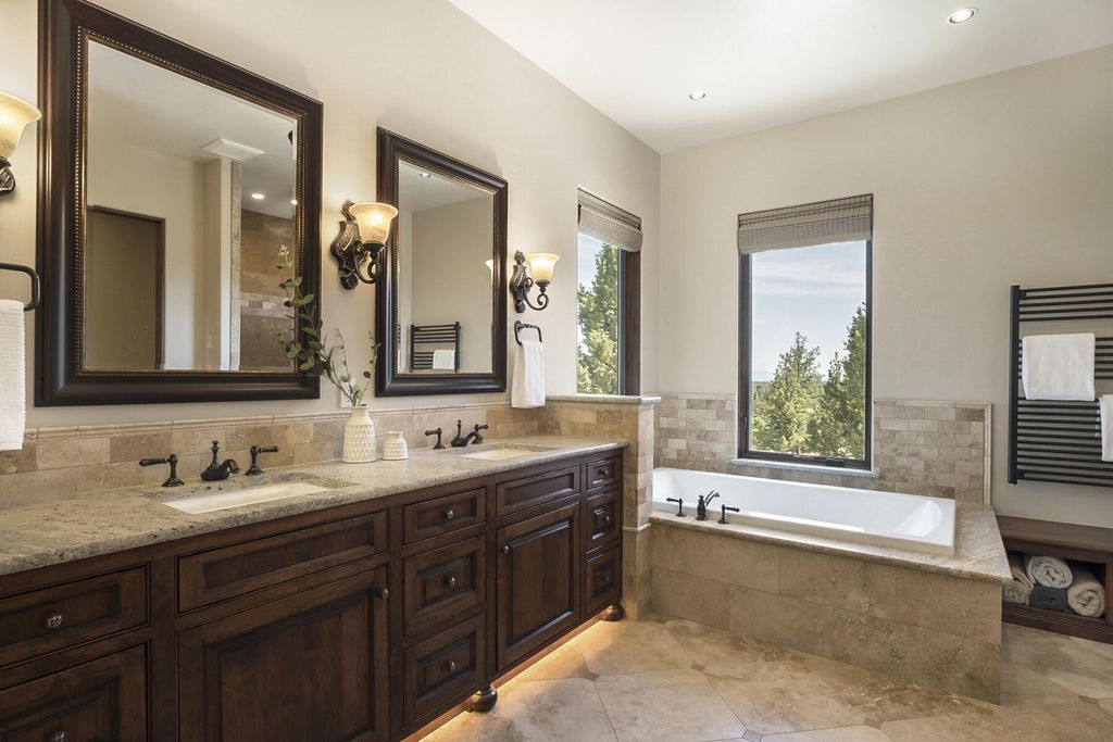Breathtaking Panoramic Cascade Mountain Views and Rustic Elegance Define this $4.1M Luxurious Custom Home in Bend, OR