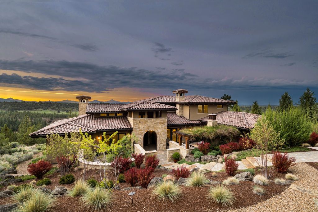Breathtaking Panoramic Cascade Mountain Views and Rustic Elegance Define this $4.1M Luxurious Custom Home in Bend, OR