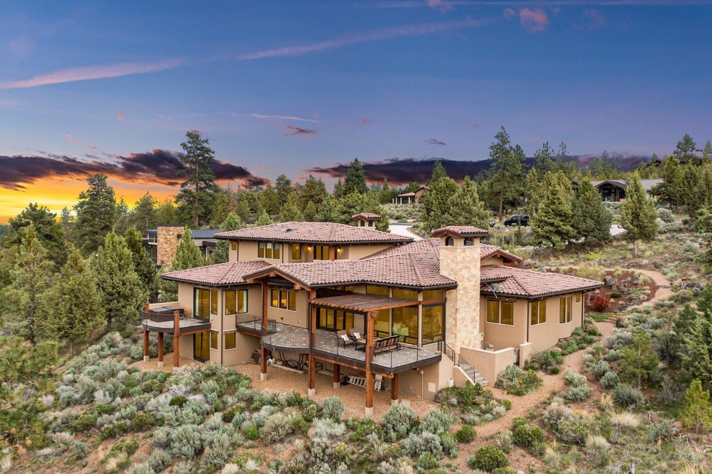 Breathtaking Panoramic Cascade Mountain Views and Rustic Elegance Define this $4.1M Luxurious Custom Home in Bend, OR