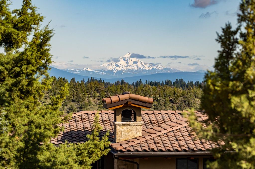 Breathtaking Panoramic Cascade Mountain Views and Rustic Elegance Define this $4.1M Luxurious Custom Home in Bend, OR