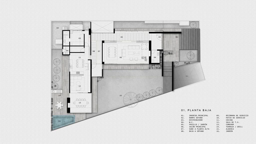 House PF for privacy and isolated spaces from outside by AE Arquitectos