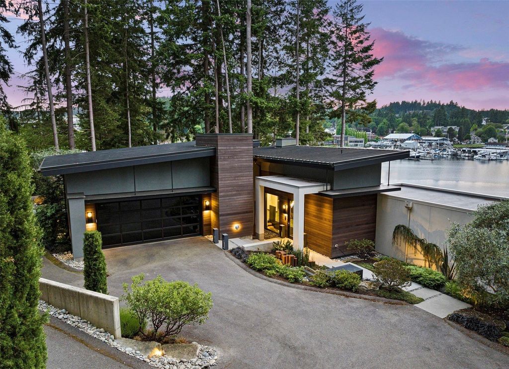 Stunning Gig Harbor, WA Home with 100' Low Bank Waterfront and Luxury Finishes Asking $6.6M