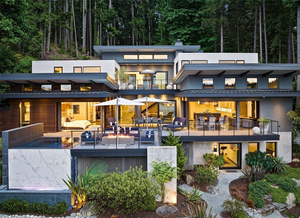 Stunning Gig Harbor, WA Home with 100' Low Bank Waterfront and Luxury Finishes Asking $6.6M