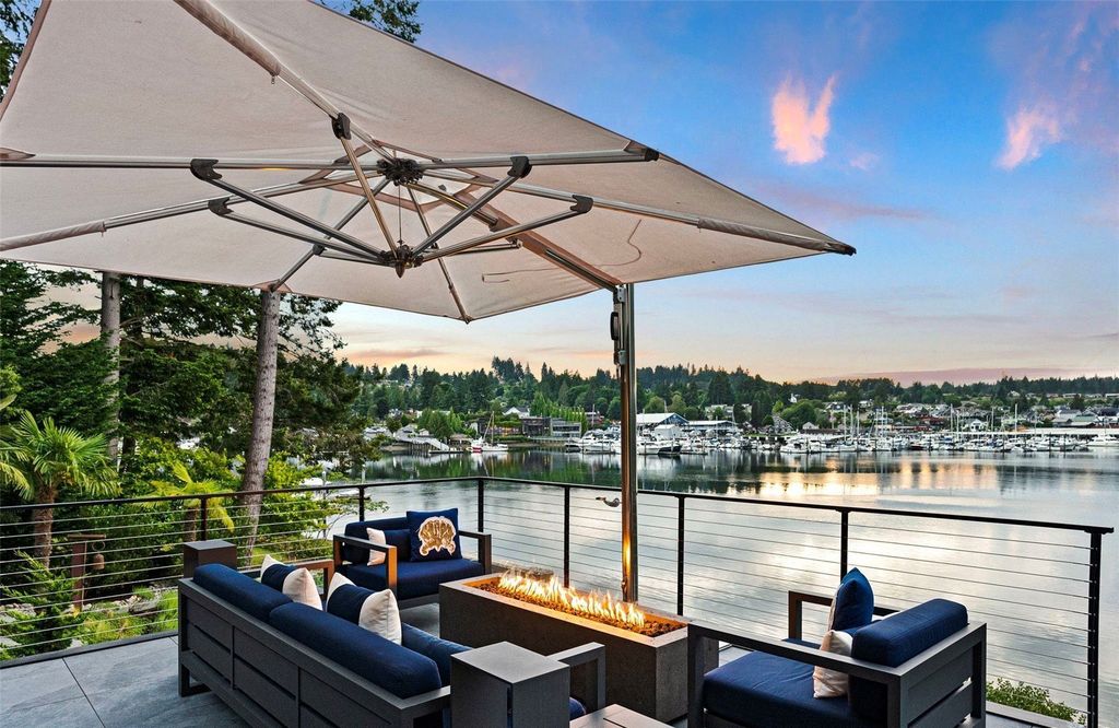 Stunning Gig Harbor, WA Home with 100' Low Bank Waterfront and Luxury Finishes Asking $6.6M