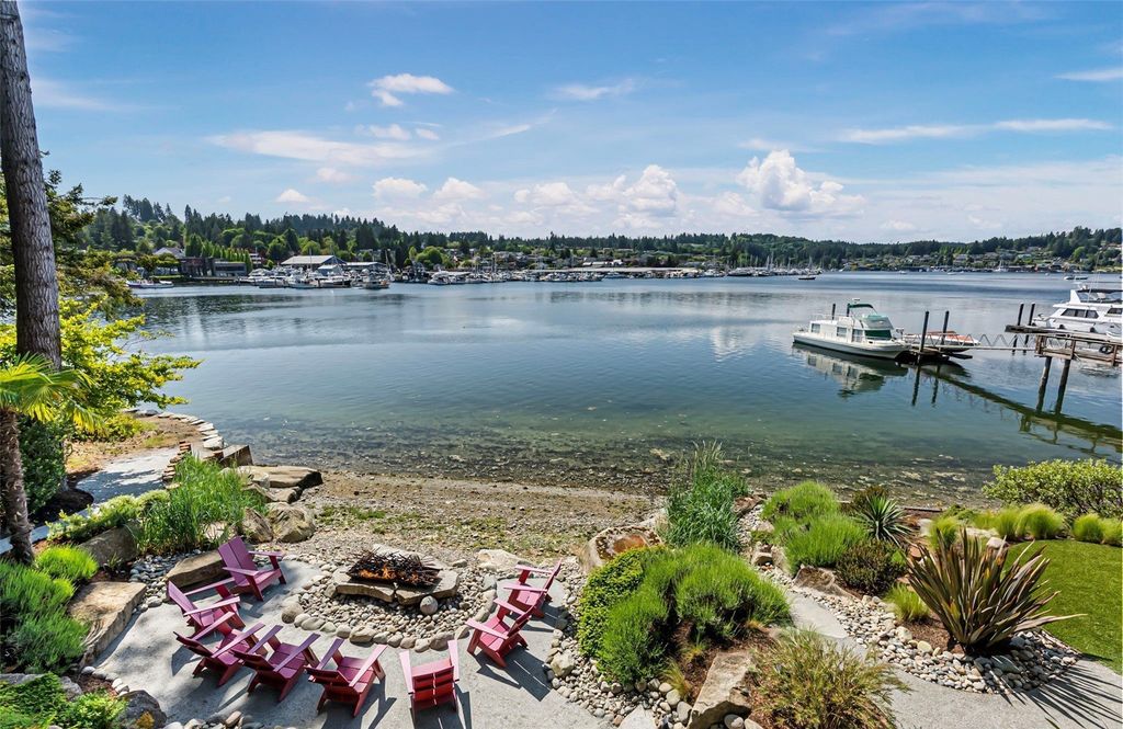 Stunning Gig Harbor, WA Home with 100' Low Bank Waterfront and Luxury Finishes Asking $6.6M