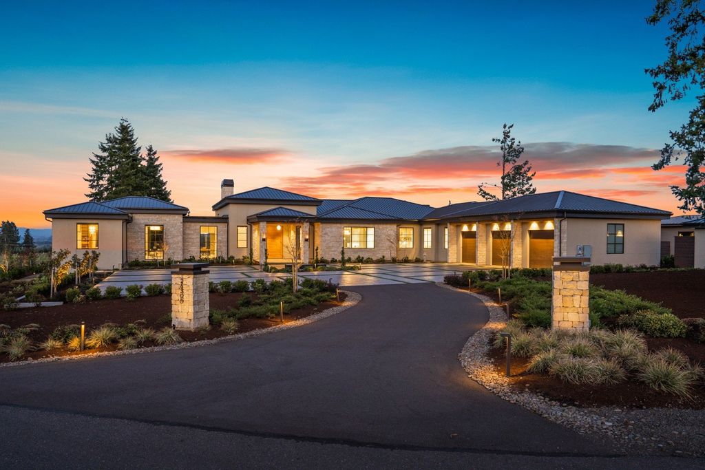 Vineyard Estate with Mt Hood Views and Napa-Inspired Ambiance in West Linn, OR Offered at $6.25M