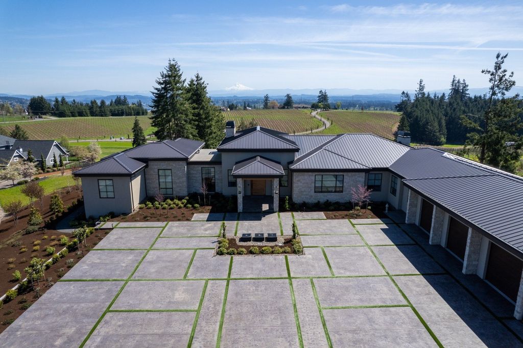 Vineyard Estate with Mt Hood Views and Napa-Inspired Ambiance in West Linn, OR Offered at $6.25M