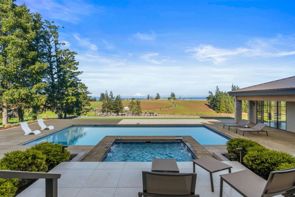 Vineyard Estate with Mt Hood Views and Napa-Inspired Ambiance in West Linn, OR Offered at $6.25M