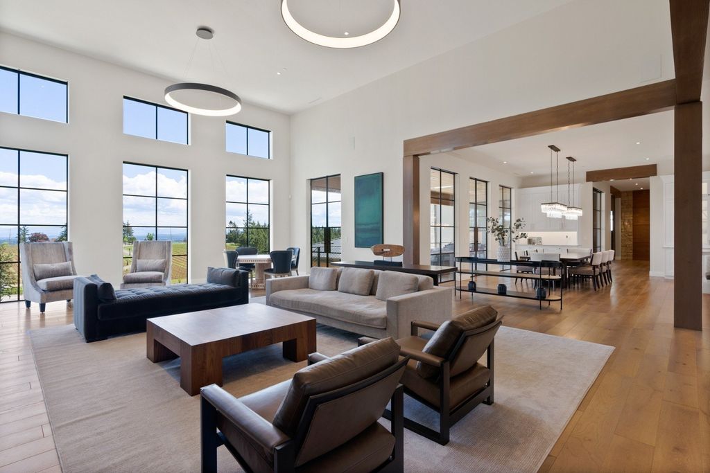 Vineyard Estate with Mt Hood Views and Napa-Inspired Ambiance in West Linn, OR Offered at $6.25M