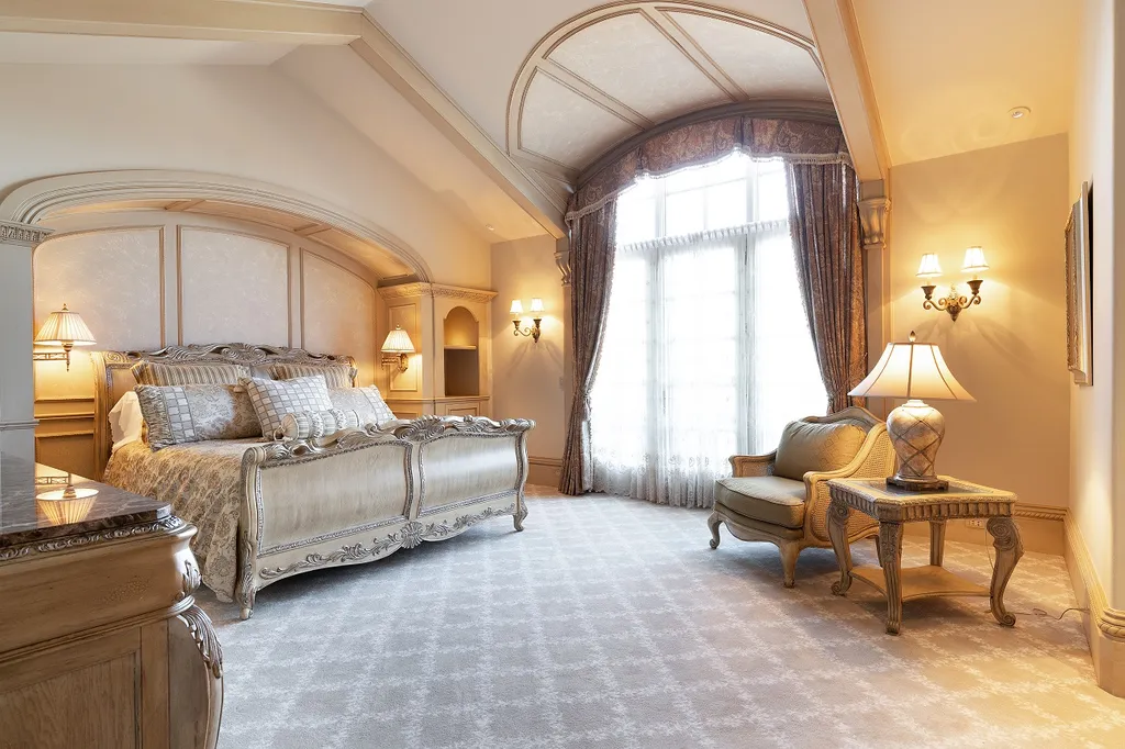 1558 Dutton Road Home in Rochester, Michigan. Discover the epitome of luxury living at this Country Estate in Oakland Township. Spread across 22 acres, the home features hand-carved wooden archways, hand-painted ceiling frescos, and hand-cut stone and gold-leafed accents.