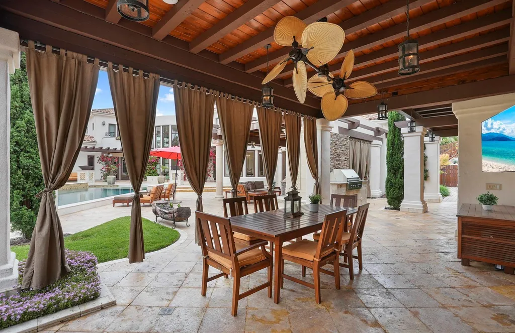 16756 Los Morros Home in Rancho Santa Fe, California. Explore this magnificent Mediterranean estate in Rancho Santa Fe's coveted Covenant. Situated on nearly two acres of lush grounds, this grand residence effortlessly combines opulence with a welcoming ambiance. With impressive features including a paradise pool, gourmet kitchen, spacious living areas, and luxurious amenities, this estate offers the epitome of refined living. Discover a luxurious retreat that seamlessly blends grandeur, comfort, and sophistication in one of Southern California's most prestigious neighborhoods.