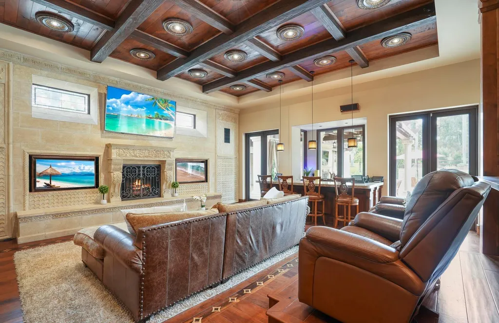 16756 Los Morros Home in Rancho Santa Fe, California. Explore this magnificent Mediterranean estate in Rancho Santa Fe's coveted Covenant. Situated on nearly two acres of lush grounds, this grand residence effortlessly combines opulence with a welcoming ambiance. With impressive features including a paradise pool, gourmet kitchen, spacious living areas, and luxurious amenities, this estate offers the epitome of refined living. Discover a luxurious retreat that seamlessly blends grandeur, comfort, and sophistication in one of Southern California's most prestigious neighborhoods.