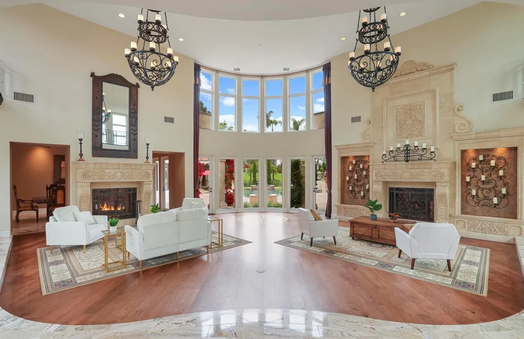 16756 Los Morros Home in Rancho Santa Fe, California. Explore this magnificent Mediterranean estate in Rancho Santa Fe's coveted Covenant. Situated on nearly two acres of lush grounds, this grand residence effortlessly combines opulence with a welcoming ambiance. With impressive features including a paradise pool, gourmet kitchen, spacious living areas, and luxurious amenities, this estate offers the epitome of refined living. Discover a luxurious retreat that seamlessly blends grandeur, comfort, and sophistication in one of Southern California's most prestigious neighborhoods.
