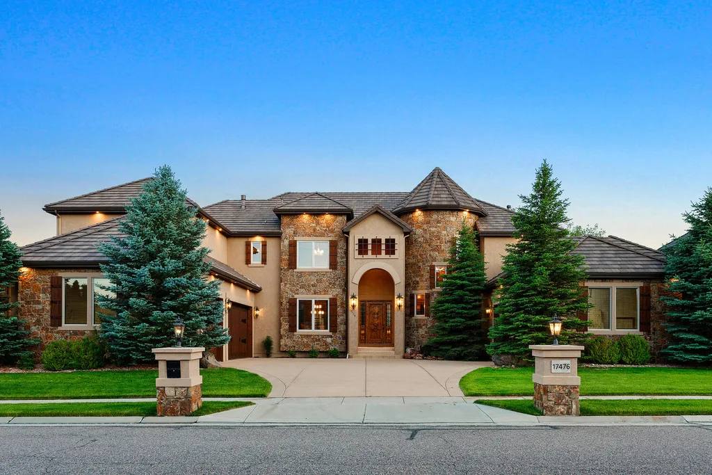 17476 West 69th Avenue Home in Arvada, Colorado. Step into a true work of art in this premier Arvada estate. Custom-built with meticulous attention to detail, this Old European-inspired home boasts luxury finishes, en-suite bedrooms, and high-tech smart home upgrades. Enjoy 7,614 sqft of living space, featuring a state-of-the-art home theater, gourmet kitchen, European sauna room, and more. 