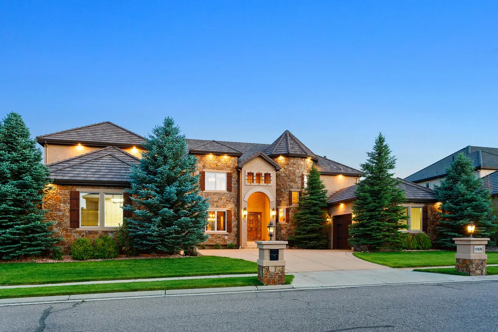 17476 West 69th Avenue Home in Arvada, Colorado. Step into a true work of art in this premier Arvada estate. Custom-built with meticulous attention to detail, this Old European-inspired home boasts luxury finishes, en-suite bedrooms, and high-tech smart home upgrades. Enjoy 7,614 sqft of living space, featuring a state-of-the-art home theater, gourmet kitchen, European sauna room, and more. 