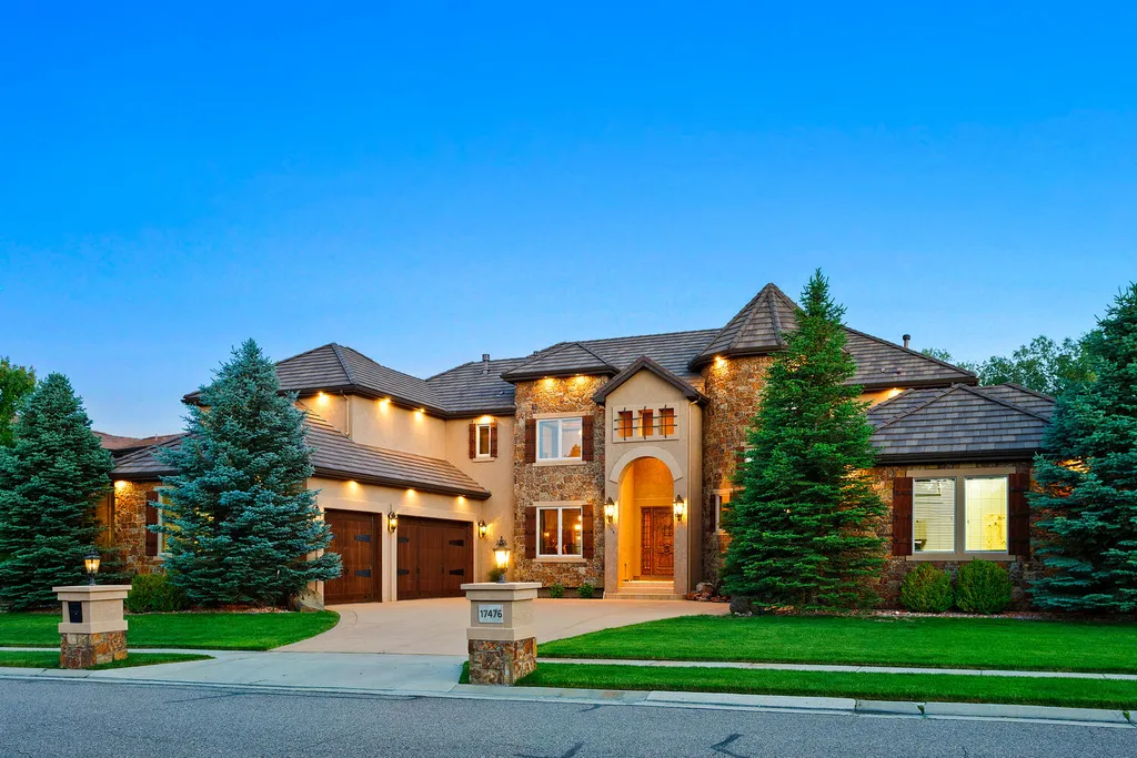 17476 West 69th Avenue Home in Arvada, Colorado. Step into a true work of art in this premier Arvada estate. Custom-built with meticulous attention to detail, this Old European-inspired home boasts luxury finishes, en-suite bedrooms, and high-tech smart home upgrades. Enjoy 7,614 sqft of living space, featuring a state-of-the-art home theater, gourmet kitchen, European sauna room, and more. 