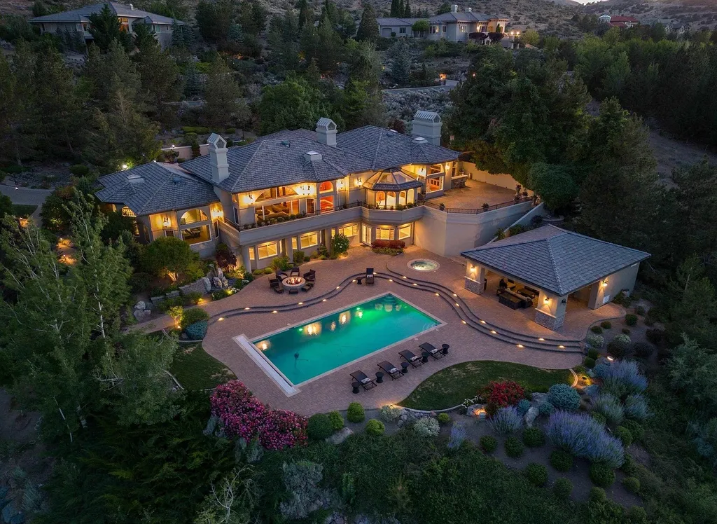 Discover the exquisite luxury of Eagle's Nest, a unique and meticulously designed estate in the prestigious gated community. Enjoy panoramic views, soaring ceilings, and a perfect blend of modern comfort and timeless elegance. This magnificent property features a chef's kitchen, a wine cellar, a resort-style pool area, and much more. 