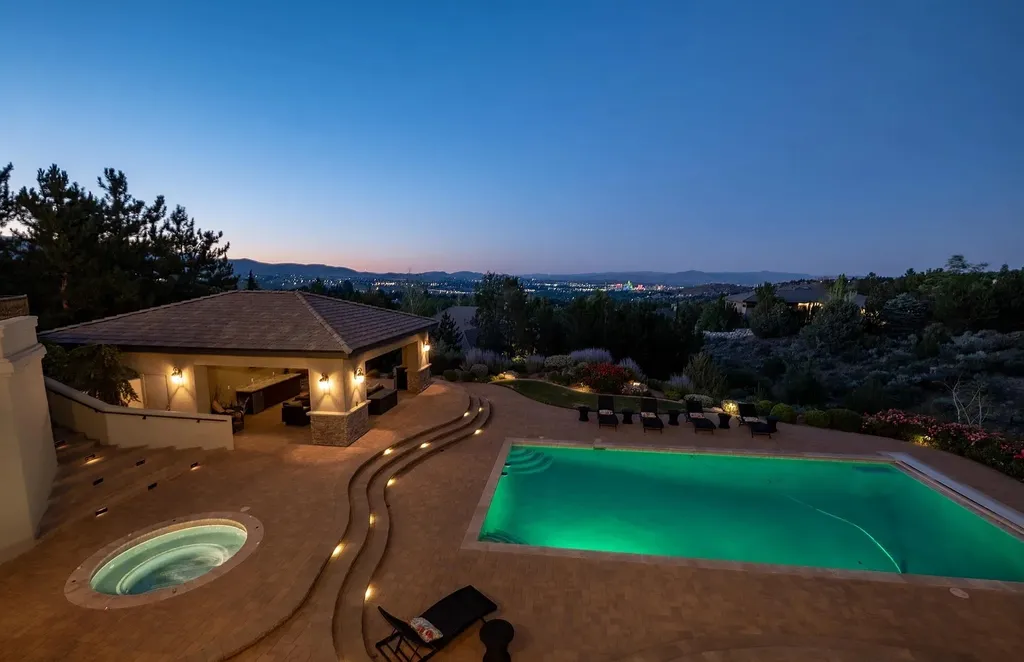 Discover the exquisite luxury of Eagle's Nest, a unique and meticulously designed estate in the prestigious gated community. Enjoy panoramic views, soaring ceilings, and a perfect blend of modern comfort and timeless elegance. This magnificent property features a chef's kitchen, a wine cellar, a resort-style pool area, and much more. 