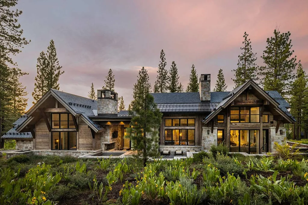 9661 Dunsmuir Way Home in Truckee, California. Prepare to be captivated as you step through the front door of this extraordinary 7,546-square-foot modern mountain home in Martis Camp. The first glimpse is nothing short of awe-inspiring—a vast expanse of glass that serves as both a wall and a stunning 288-bottle wine cellar. This artistic flair extends throughout the 6-bedroom, 7-bathroom residence, creating a truly unique and rewarding living experience.