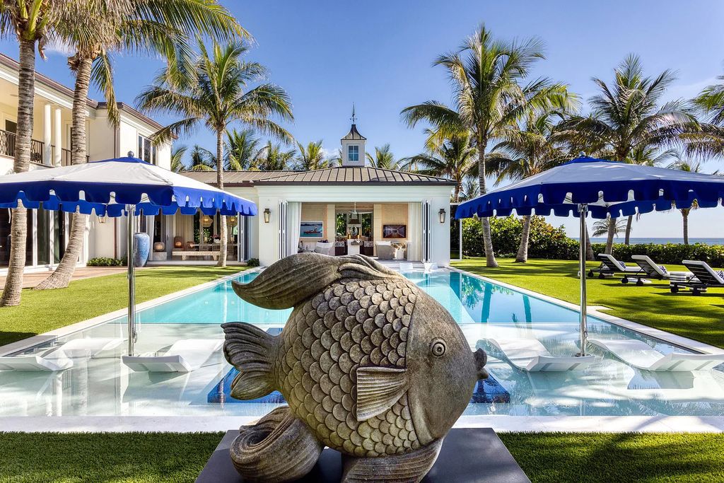 Introducing an extraordinary residence at 701 S Ocean Boulevard in Delray Beach, Florida. Crafted by renowned builder Mark Timothy Luxury Homes and designed by Jeffrey Strasser, this 6-bedrooms, 11-bathrooms masterpiece sets a new standard for luxurious beachfront living.