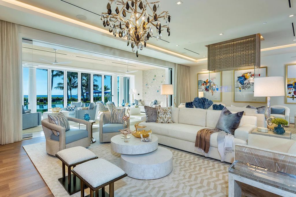 Introducing an extraordinary residence at 701 S Ocean Boulevard in Delray Beach, Florida. Crafted by renowned builder Mark Timothy Luxury Homes and designed by Jeffrey Strasser, this 6-bedrooms, 11-bathrooms masterpiece sets a new standard for luxurious beachfront living.