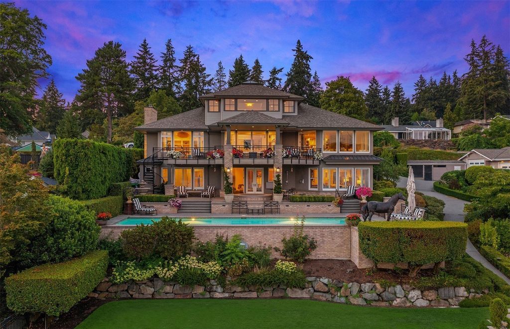 Experience the Epitome of Waterfront Luxury - $11.875 Million Private Gated Estate at Bellevue, Washington