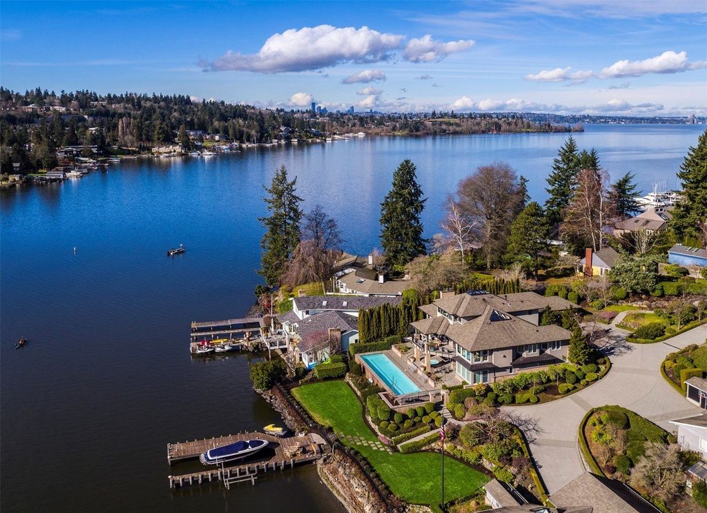 Experience the Epitome of Waterfront Luxury - $11.875 Million Private Gated Estate at Bellevue, Washington